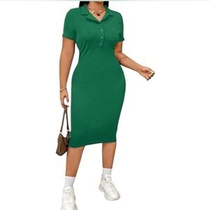 House of Harlow 1960 Ribbed Midi Polo Dress